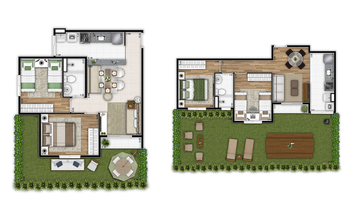 Planta 2 Dorms Giardino