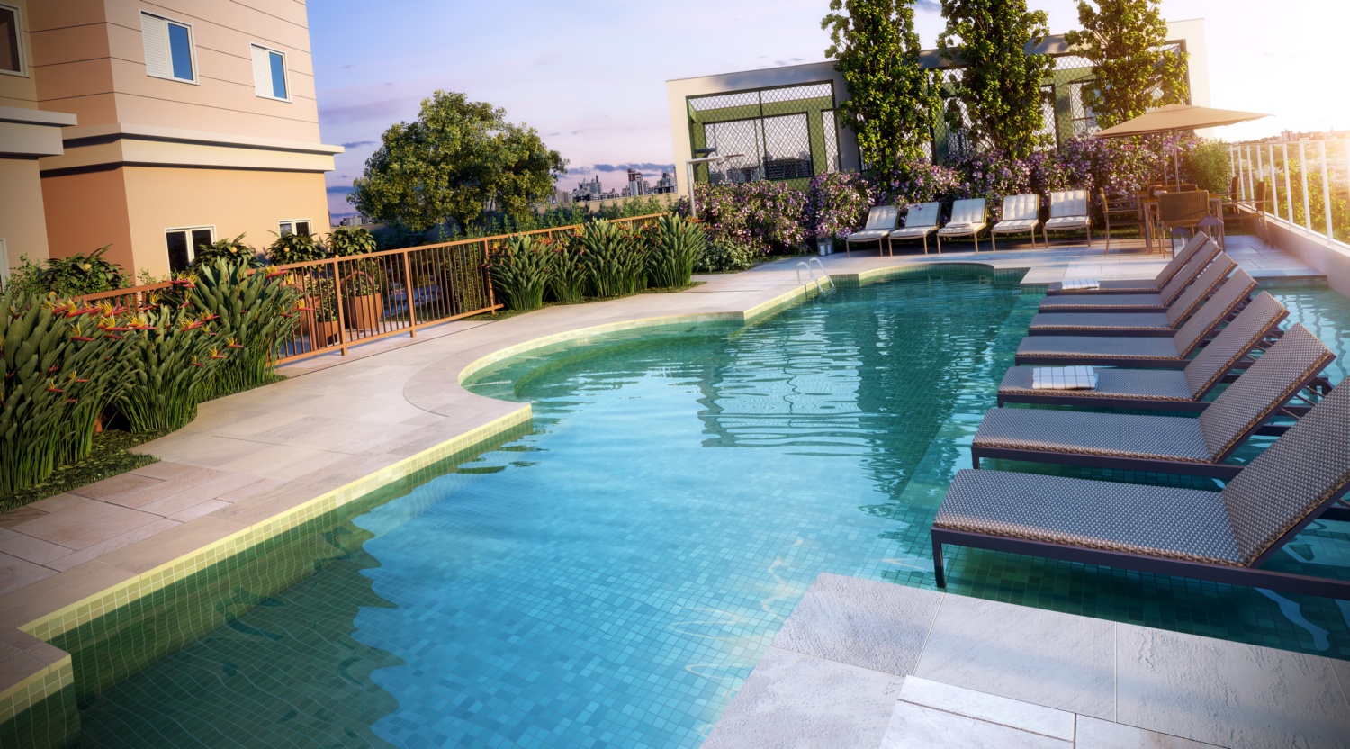 Piscina e área de lazer