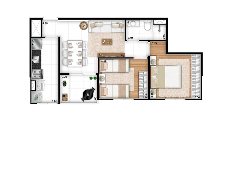 Planta Tipo 2 Opção 02